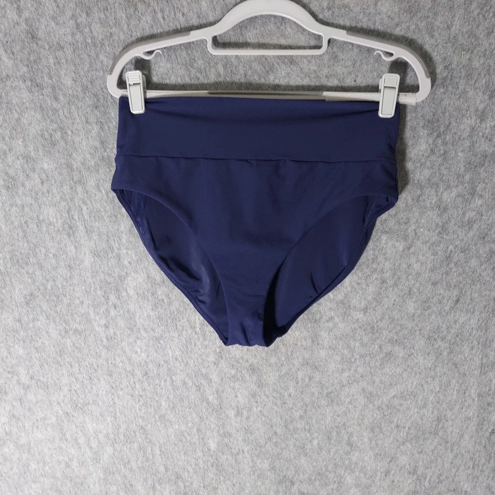 Calia Carrie Underwood Swimsuit Bottoms M Navy Blue High Waisted Bikini Briefs